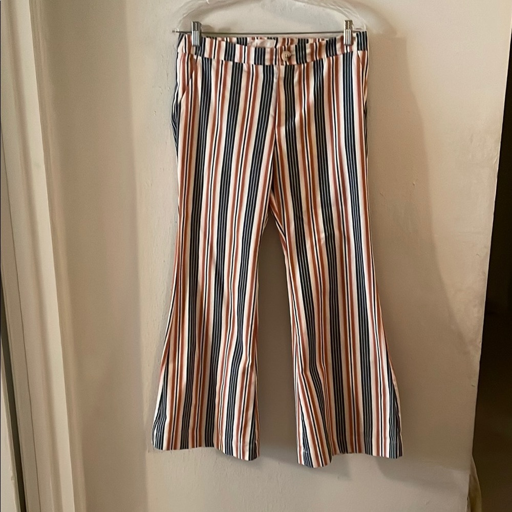 Funky striped bell bottoms by Anthropology